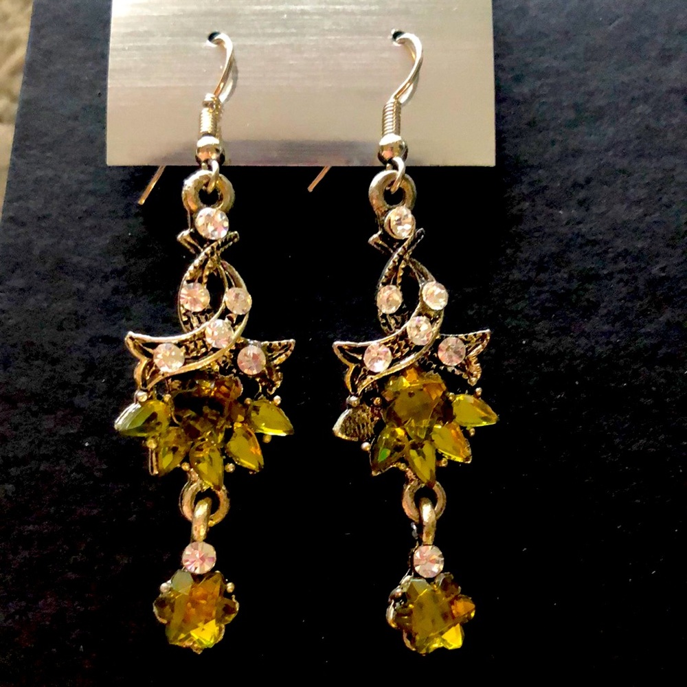 New Dark green and Silver earrings